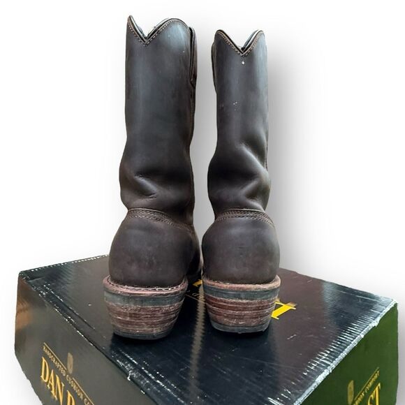 Dan Post Albuquerque Brown Leather Waterproof Pull on Boots Men's size 10 EW - Picture 6 of 12